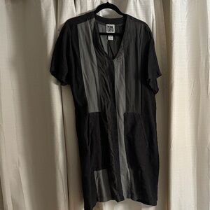 Prairie Underground Black and Gray Midi Dress